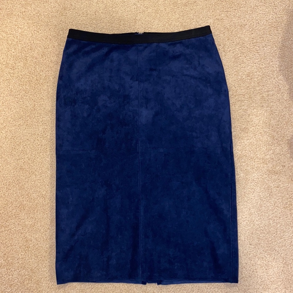 Bcbg double zipper midi suede skirt pencil